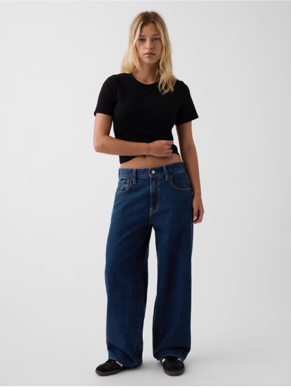 Classic Mid-Rise Wide Leg Jeans - Medium Indigo